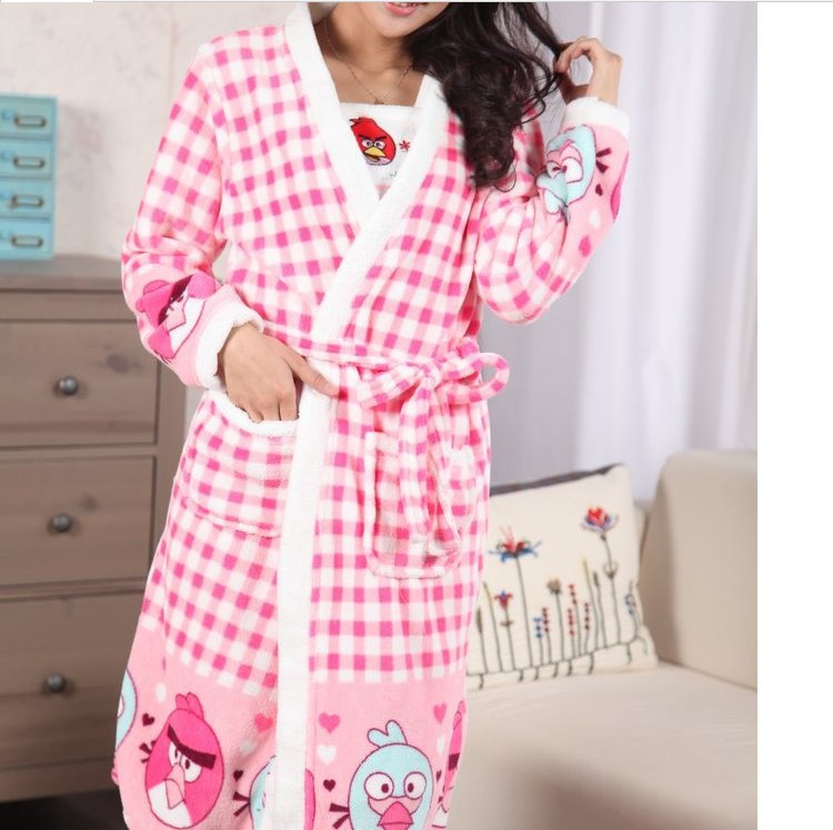 Free Shipping 2013 Adult Character Pajamas Bathrobe Women Sexy Birds Cartoon Min Order $30 Retail Wholesale