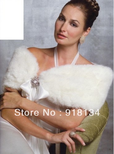 Free Shipping 2013 Artificial Fur Women New ArrivalBridal Wraps White Champagne Nice  Warm Beatuful Dream Wedding Wrap