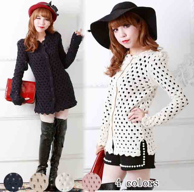 Free Shipping 2013 autumn and winter women 83038 sweet princess handmade crochet cutout slim cardigan outerwear wholesale