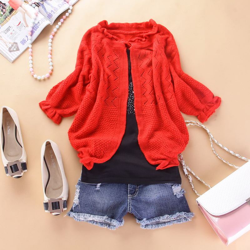 free shipping 2013 autumn cutout shirt three quarter sleeve sweater female cardigan small cape sweater outerwear