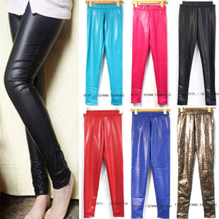 free shipping 2013 autumn fashion multicolour slimming faux leather pants tights legging pencil pants female tt