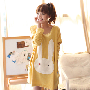 free shipping 2013 autumn maternity top maternity o-neck loose plus size mm rabbit applique long-sleeve T-shirt