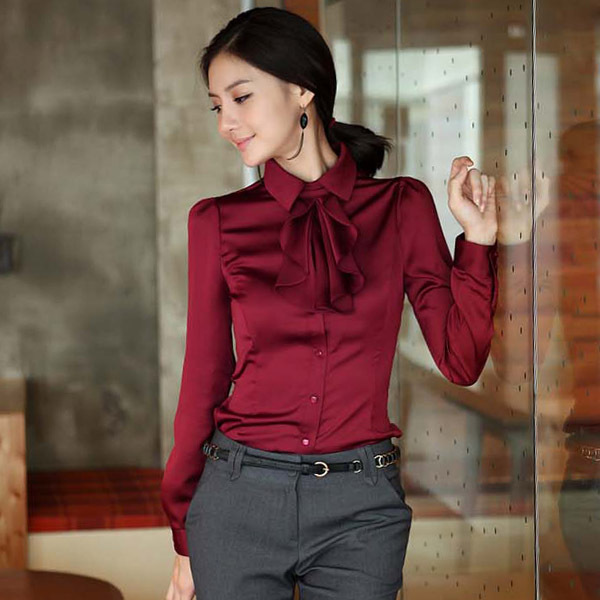 Free shipping  2013 autumn new fashion  OL outfit ruffle long-sleeve shirt blouses women