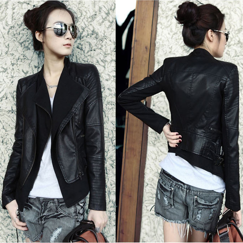 Free Shipping 2013 autumn outerwear spring and autumn women's leather clothing casual fashion coat short jacket 133