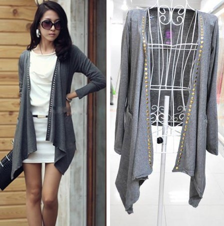 Free Shipping 2013 autumn women's 510345 autumn thin all-match long design outerwear high quality wholesale