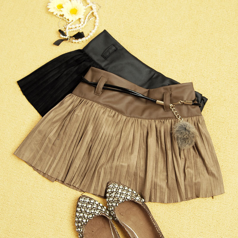 Free shipping 2013 Autumn women's leather short skirt autumn and winter half-length slim hip skirt 030163