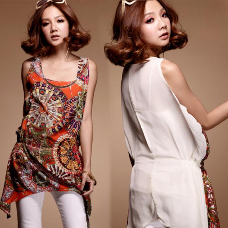 Free Shipping 2013 bohemia yuehao long fashion chiffon vest
