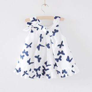 free shipping! 2013 butterfly 100% cotton female child suspender skirt child cute shirt
