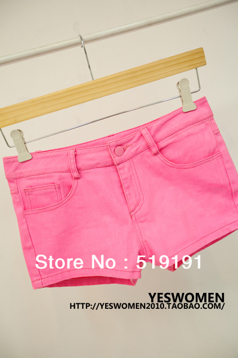 Free Shipping 2013  Candy Color Shorts/Beach Shorts/Hot Pant/ Denim Shorts/S M L