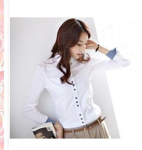 Free shipping!2013 causul women shirt,slim OL blouse for women,Long sleeve blouse for women pLUS SIZE S M L XL