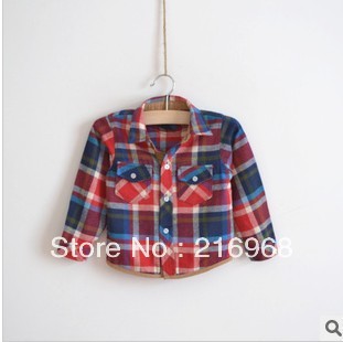 Free shipping, 2013 children's clothing wholesale private plaid shirt