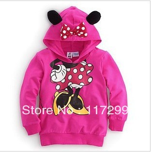 Free Shipping 2013 children's wear the gray and the Rose modeling Mickey Minnie hoodie sweater jacket wholesale