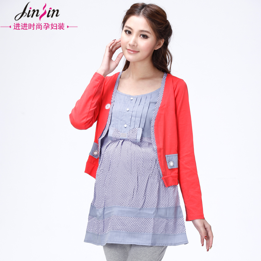 Free shipping 2013 cotton maternity clothing spring long-sleeve fashion maternity top