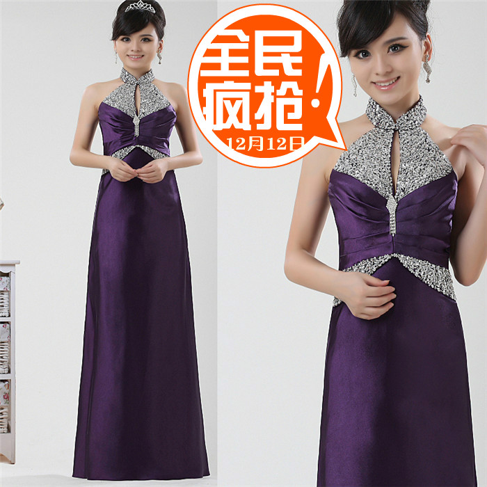 Free shipping 2013 evening dress long design formal dress female evening dress slim fashion