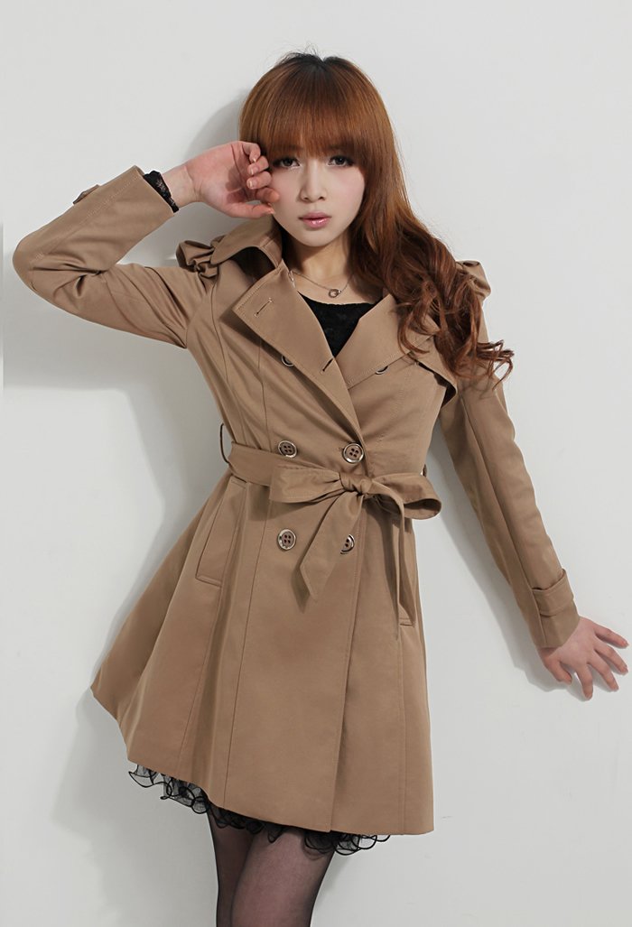 Free shipping 2013 fashion coat for women outerwear jackets slim overcoat double breasted military puff sleeve clothes