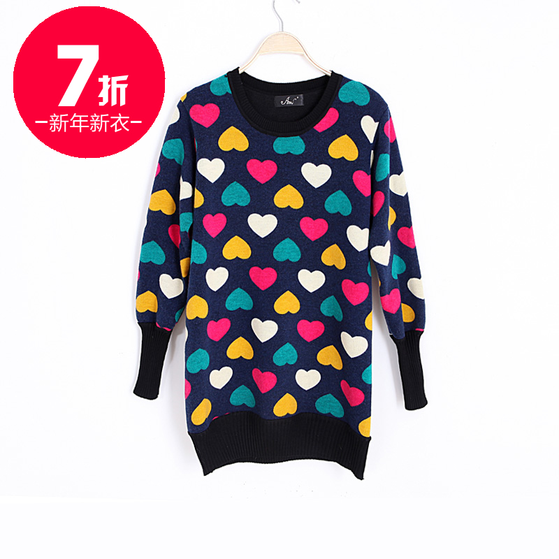 free shipping 2013 fashion crew neck of love letter thickening knitted sweater female at072
