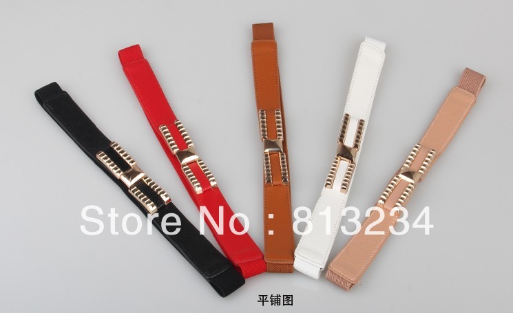 Free shipping 2013 Fashion Elastic wide Leather Women's Belts personality cummerbunds for Ladies BT-014