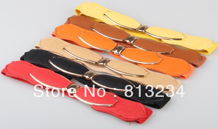 Free shipping 2013 Fashion Elastic wide Leather Women's Belts personality cummerbunds for Ladies BT-015