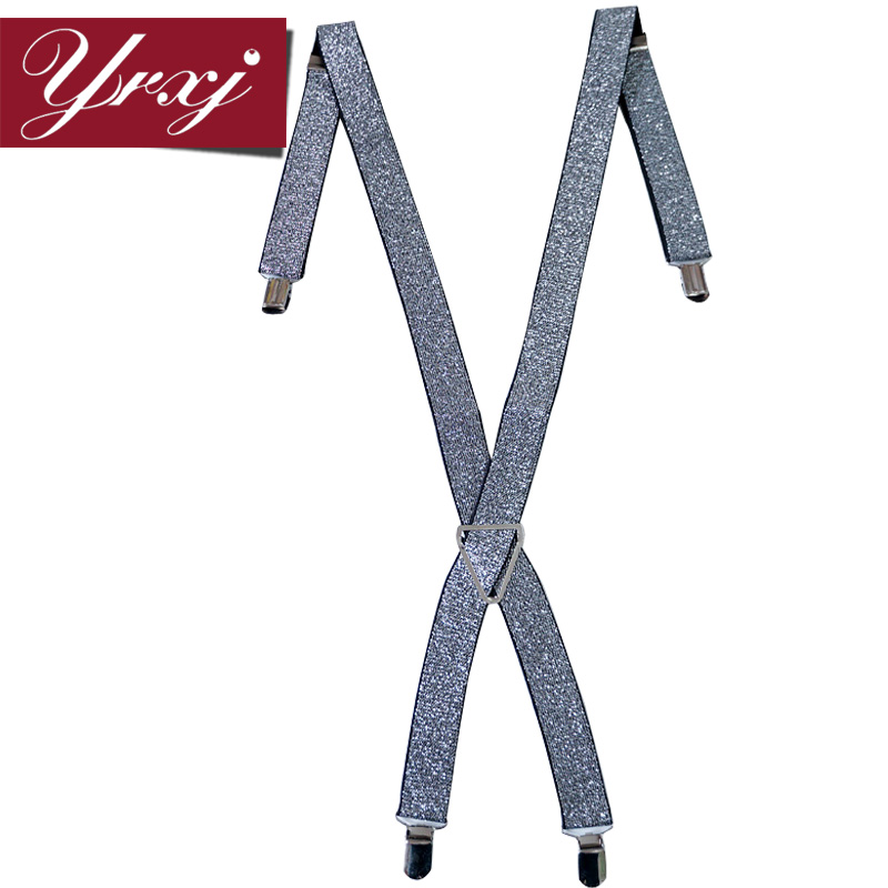 Free shipping 2013 fashion new arrived  cool handsome silveryarn  women's suspenders trend all-match suspenders jeans a002