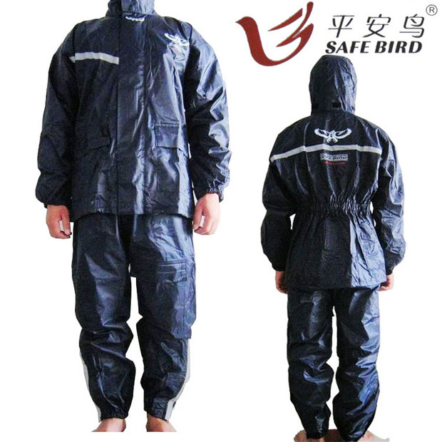 FREE SHIPPING-2013 Fashion quality raincoat set sports split motorcycle water-resistant waterproof raincoat rain pants