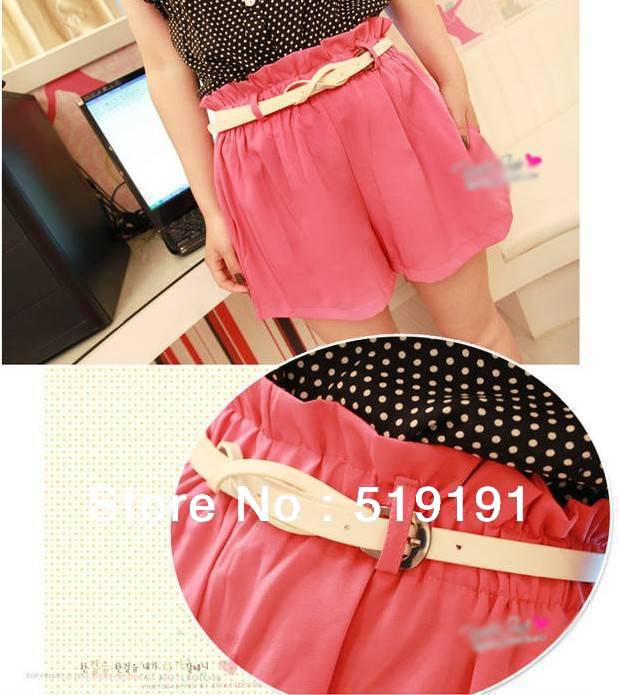 Free Shipping 2013 Fashion  Solid High Waist Loose Shorts/Beach Shorts/Hot Pant /4 Colors