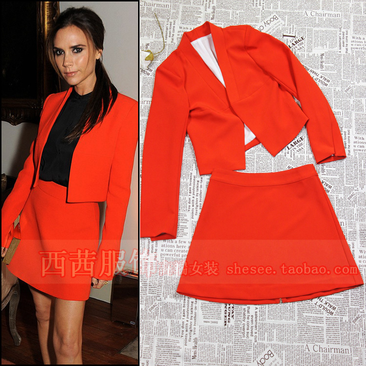 FREE SHIPPING 2013 fashion spring and summer women's victoria coat half-skirt set