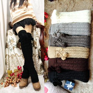 Free Shipping 2013 Fashion Winter knitted foot socks woman leg warmers