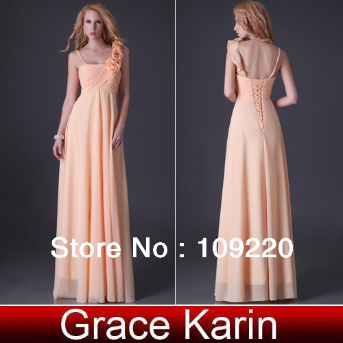 Free Shipping 2013 Grace Karin Stock Asymmetrical Bridesmaid Party Gown Prom Ball Evening Dress 8 Size CL3460