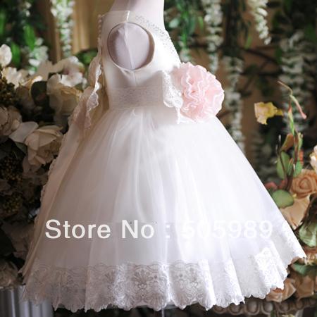 Free Shipping!2013 hot sell baby girls satin dress cute girl white Layered dress summer kids wear Wholesale And Retail