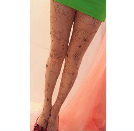 Free shipping 2013 hot sell women 05 night club sex tatoo pantyhose wholesale and retail (5 pcs a lot )