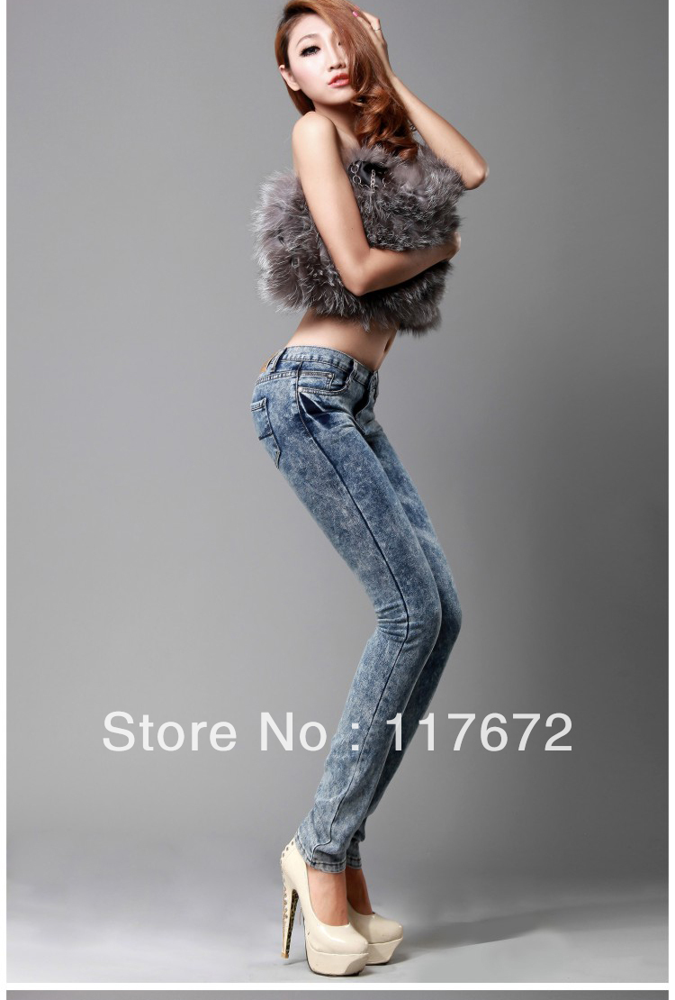 Free shipping 2013 hot selling tight  thin Low waist jeans Slim Skinny jeans for women stretch pants feet pencil pants