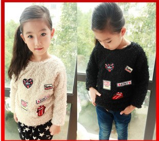 Free shipping 2013  kids girls clothes Children love sports kids clothing black white pink color T shirt wholesale