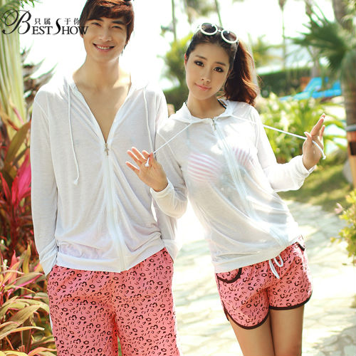 Free Shipping! 2013 Korea Lovers' fashion leisure new pink leopard black edging quick drying code casual beach pants