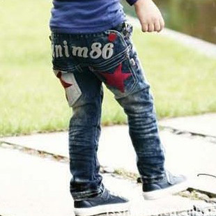 free shipping 2013 Korean version of the Spring and Autumn models for male and female five-pointed star pattern jeans 3112