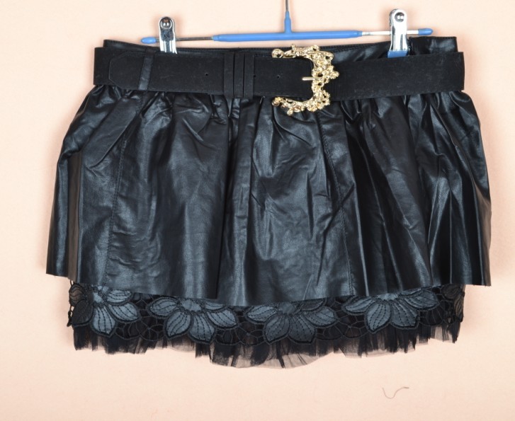 free shipping 2013 lace embroidered sweep elegant ultra-short leather bust skirt 3027 wholesale price