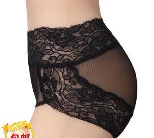 Free shipping 2013  Large size sexy ladies underwear transparent non-trace bud silk gauze high waist briefs wholesale and retail