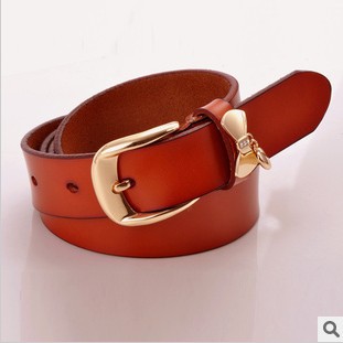 Free shipping/ 2013 leather belt for woman/10028/Genuine leather/steel head/retail or wholesale