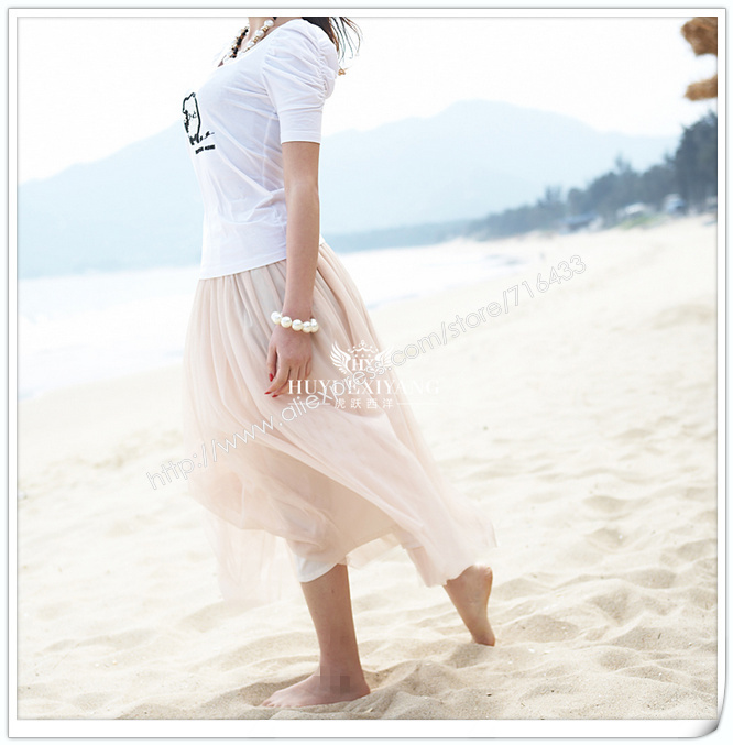 free shipping 2013 leather Party bud pleated skirt for women chiffon Princess Summer Puff skirt dress wly084