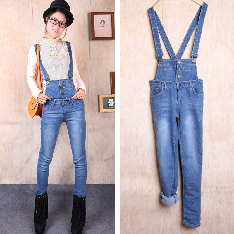 free shipping 2013. Loose plus size bib pants   bib pants  cute suspenders trousers  one piece women's jeans