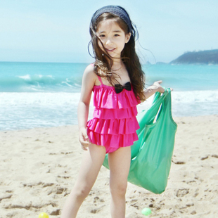 Free shipping 2013!Lovely princess skirt children baby girls one piece swimsuit