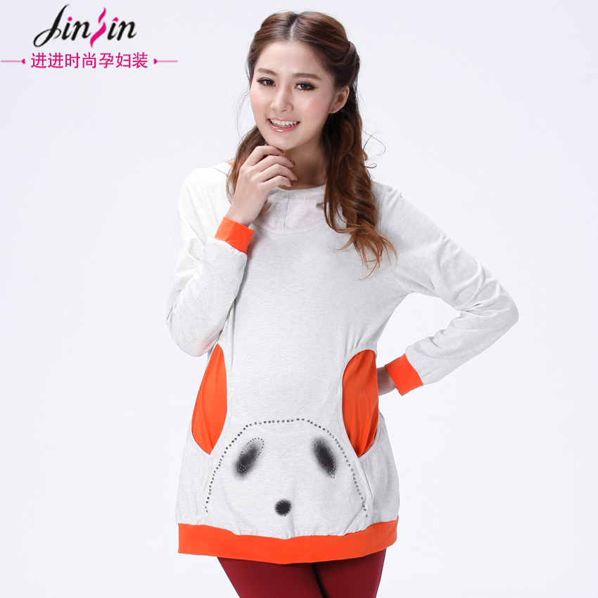 Free shipping 2013 maternity clothing spring long-sleeve fashion maternity top