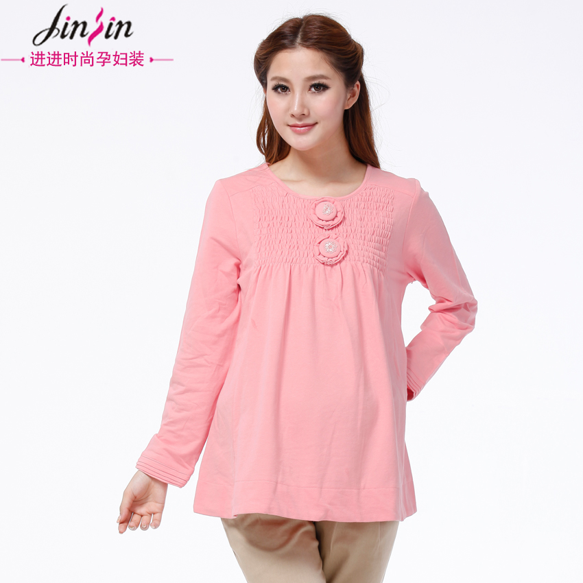 Free shipping 2013 maternity clothing spring long-sleeve fashion maternity top
