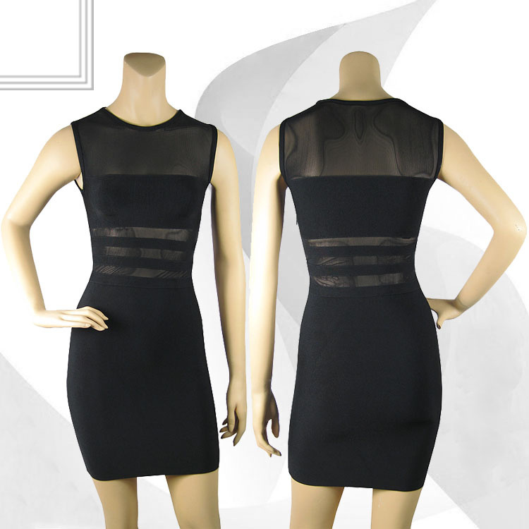 free shipping 2013 Megan Fox Sheer Insert Bandage Dress  Black   Celebrity Cocktail Party Evening Dresses  HL