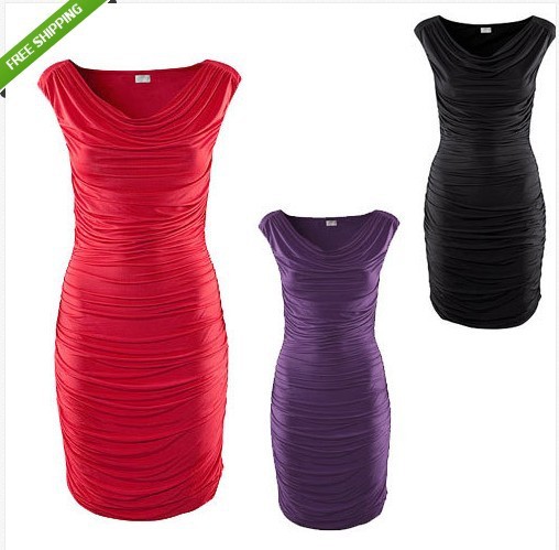 Free shipping 2013 New 3 Colors Fashion Women's Formal Dress Real Silk Pleated Skirt Skinny Skirt