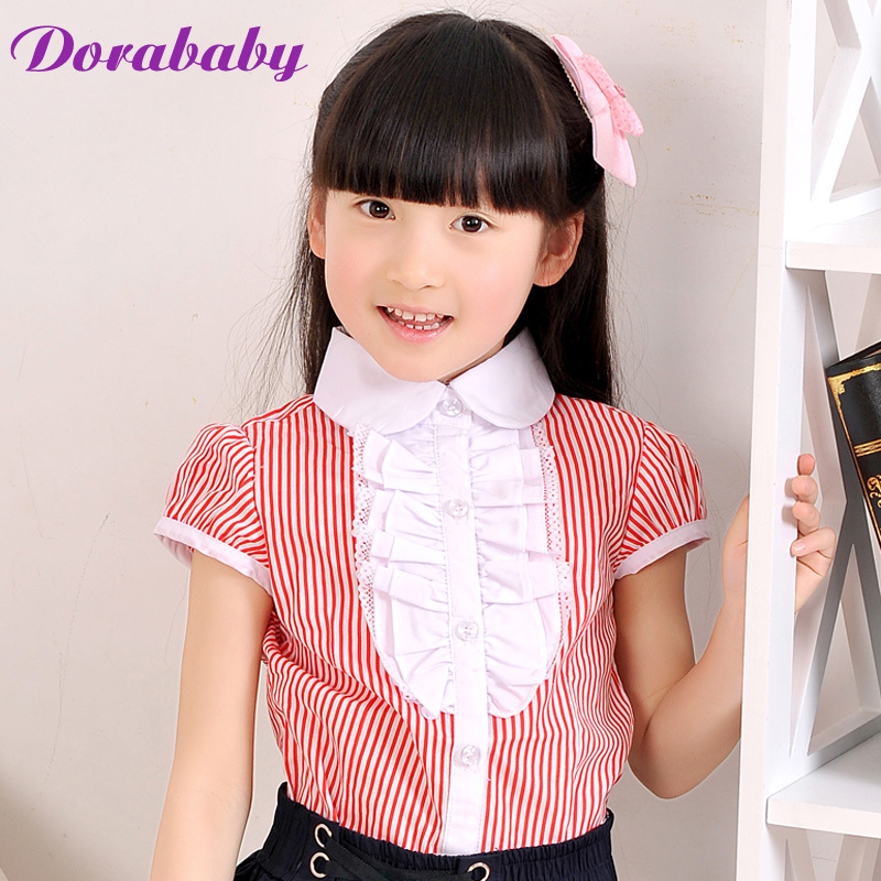 Free shipping ! 2013 New Arrival ! classic female child shirt laciness shirt children's clothing