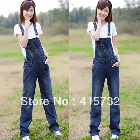 Free Shipping 2013 New Arrival Fashion Plus Size 6XL Denim Bib Pants Loose Suspenders Jeans Trousers For Women Rompers Overalls