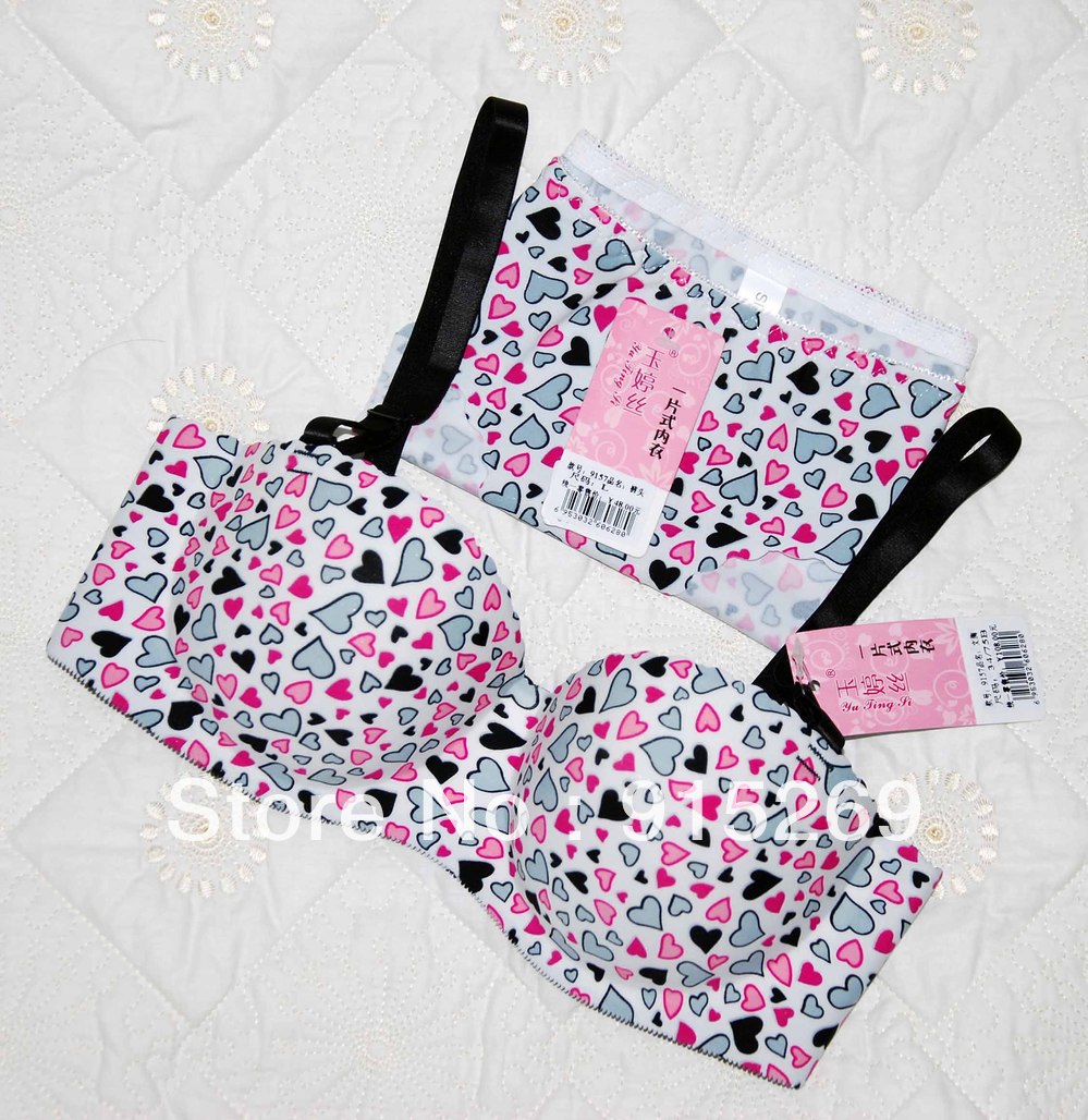 Free shipping 2013 new arrival geometric one piece seamless push up bra set fashion women's underwear