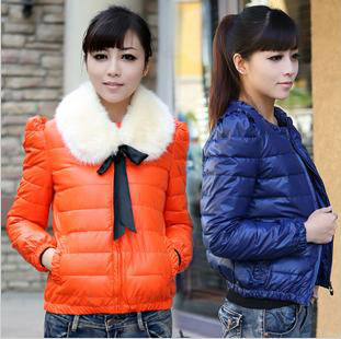 Free Shipping 2013 New Arrival Gigis Women's Fur Collar Down Jacket  Winter Coat Warm Padded Parka Overcoat Outerwear