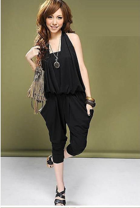 Free Shipping 2013 New Arrival HanBan Women's Fashion Halter Sleeveless Romper Strap Short Jumpsuit