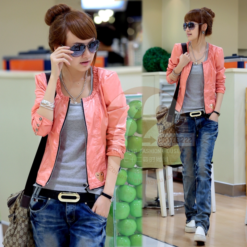free shipping 2013 new arrival jacket zipper long-sleeve short jacket female